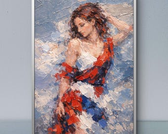 Frauenfigur in Öl auf Bestellung,  Moderne Wandkunst, Frau Ölgemälde, Original