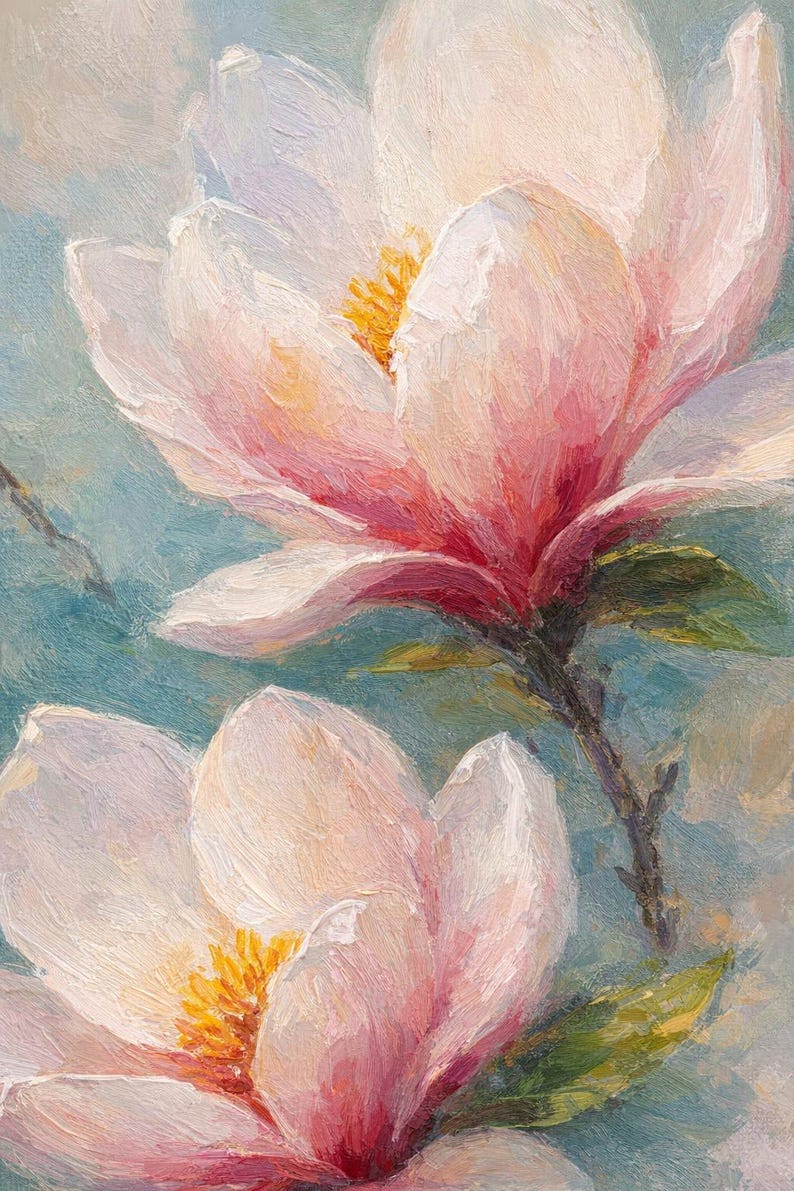 Magnolia Original Painting Made to Order – Floral Art Oil Painting ...