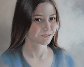 Custom portrait  from Foto in pastel, original personalized child, woman, man portrait drawing