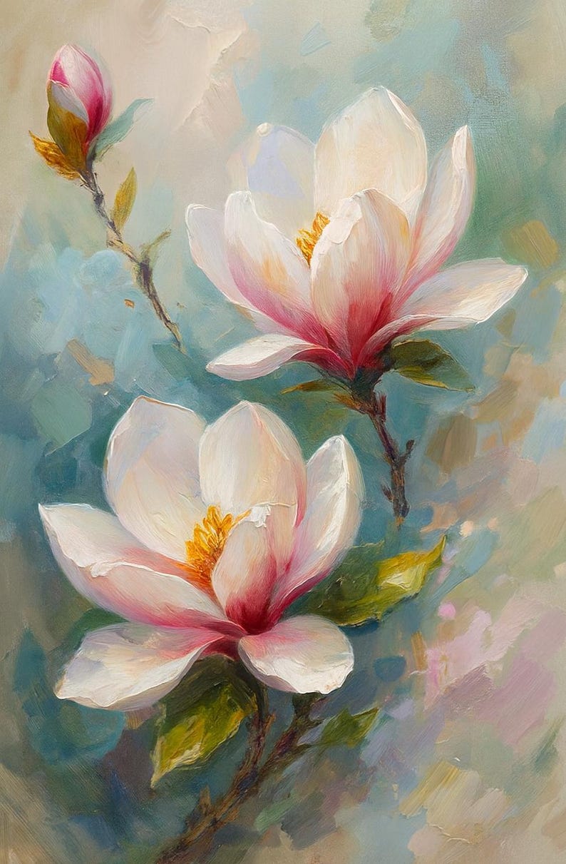 Magnolia Original Painting Made to Order – Floral Art Oil Painting ...