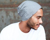 Beanie, Slouch "Bob" - light grey jersey