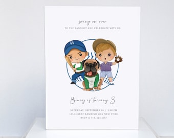 Modern Baseball Birthday Invitation: Sandlot Party (Digital Download)