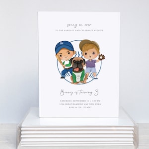 Modern Baseball birthday Invitation, Minimalist Baseball invitation, Sandlot Birthday, Cute Sandlot Birthday Invitation, Cute Baseball Party