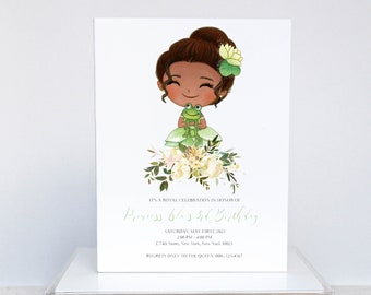 Princess and the Frog Birthday Invitation, Tiana Birthday Invitation, Snow White Birthday Invitation, Frozen Birthday Invitation