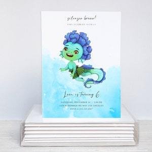 Luca Birthday Invitation, Sea Monster Birthday, Mermaid Modern Birthday, Minimalist Luca Party Invitation, Silenzio Bruno
