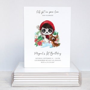 Coco Birthday Invitation, Dia de Muertos Birthday, Day of the Dead Modern Birthday, Minimalist Coco Party Invitation