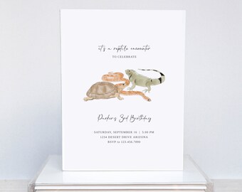 Reptile Birthday Invitation: Modern Minimalist Design (Digital Invitation)