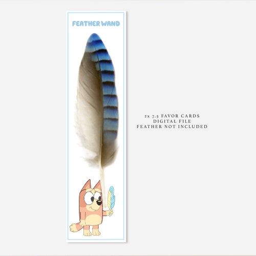 Feather Wand Favors Blue Dog Party Bluey Party Favors Bluey Etsy