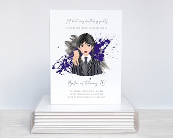Wednesday Birthday Invitation: Modern Minimalist Design (Digital Invitation)