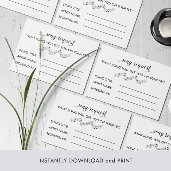 Song Request Card Request A Song Song Request Rsvp Wedding Etsy
