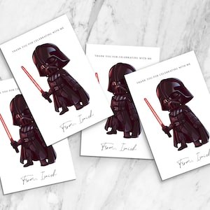Dark Side Birthday Favor Tags, Einladung, Galaxy Birthday, Minimalist Modern Galaxy Vader Danke Tags, Digitale Einladung
