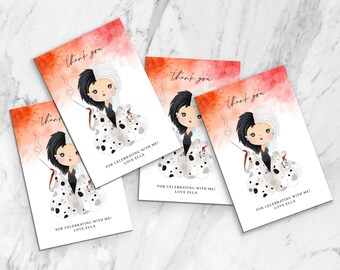Cruella Birthday Favor Tags: Villain Party (Digital Download)