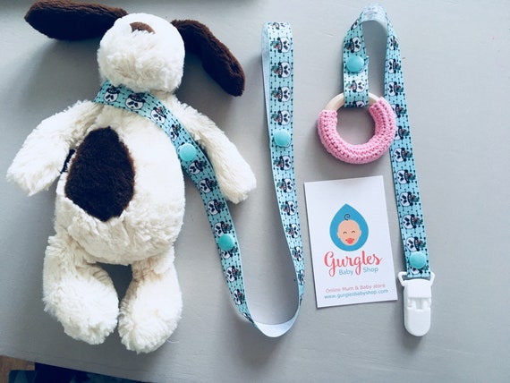 Floral dummy clip toy saver strap pram strap clip harness