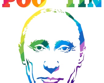 Poo tin Putin sticker (rainbow) 4”x4”