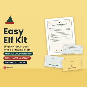 Easy Elf Ideas Printable Kit: 25 Days with Props, Arrival and Goodbye Letters