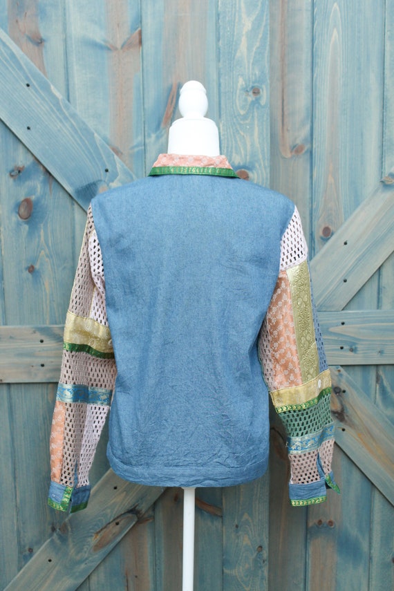 Bohemian Patchwork Jacket // Mixed Fabric Pattern… - image 8