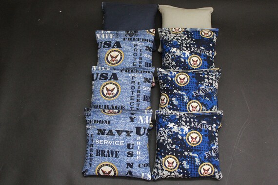 Custom US Navy Military Patriotic Eagle Cornhole Bean Bags 8 Aca Regulation
