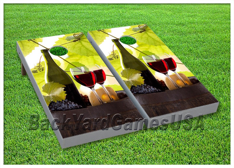 VINYL WRAPS Custom Cornhole Board DECALS Corn Hole Beanbag Game Wraps Wine Glass Bottle Set 19 Free Shipping!