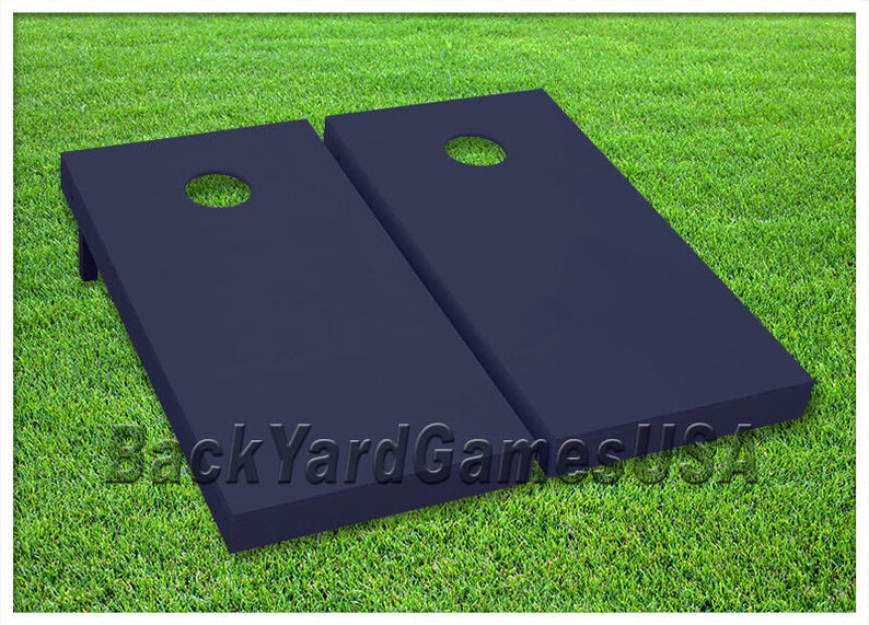 NAVY BLUE Cornhole Boards /& Bags Bean Bag Toss Game Set with Pick Your Colors Bags Regulation 24 x 48 Quality Custom Painted Handmade
