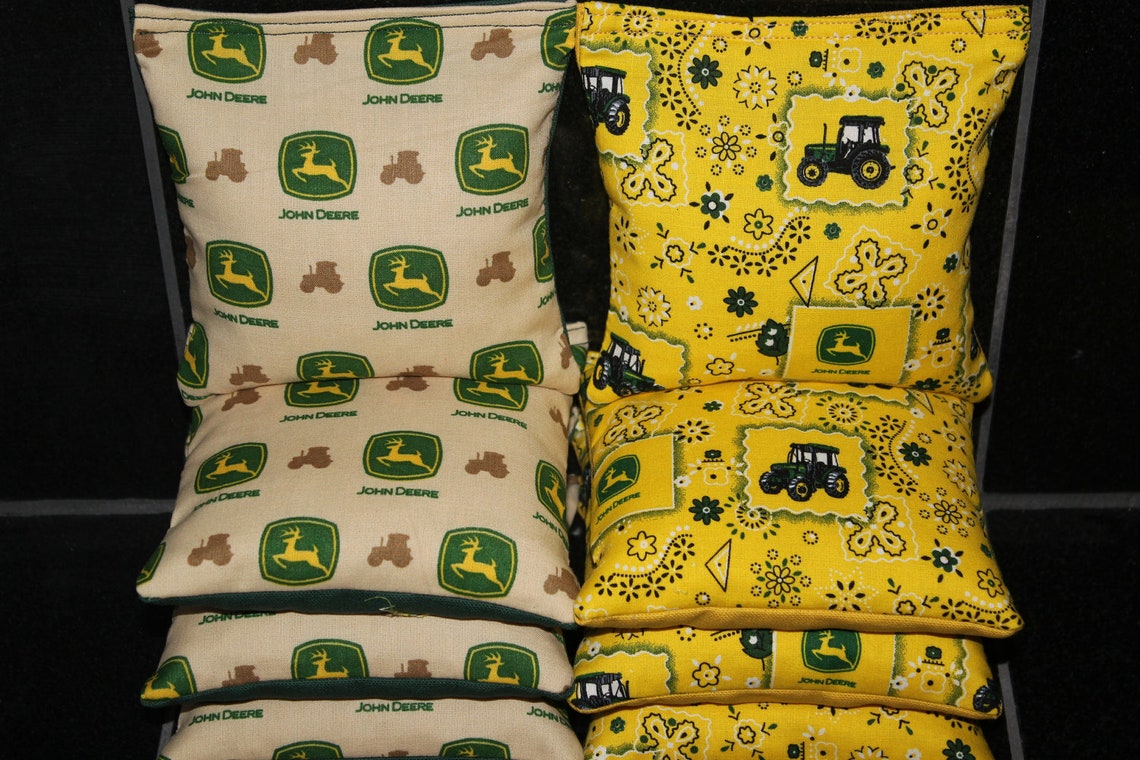 JOHN DEERE Tractor Corn Hole Bags 8 ACA Regulation Cornhole | Etsy