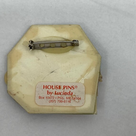 Lucinda Yates House Pin Vintage 1980's Designer Brooch Gem