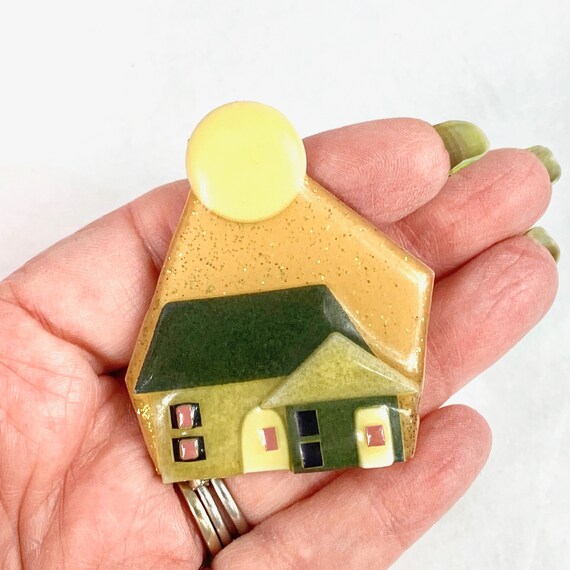 Lucinda Yates Glitter House Pin, Cute Kitschy Travel … Gem