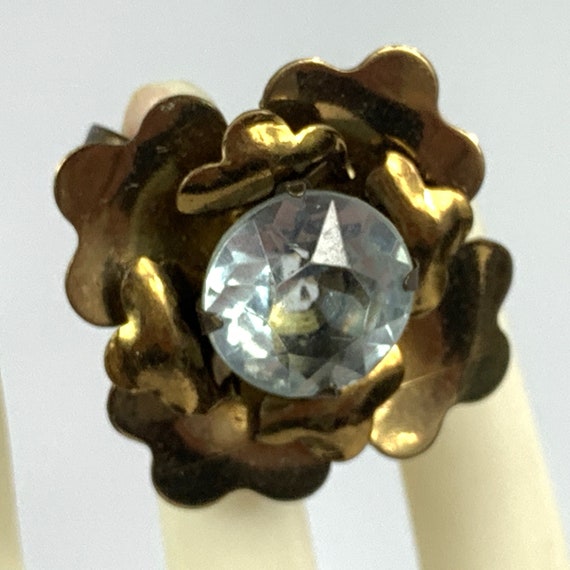 Rhinestone Rose Screw Back Earrings, Rare Beauty … - image 3