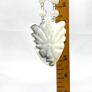 Aztec White Onyx Beaded Mask Necklace