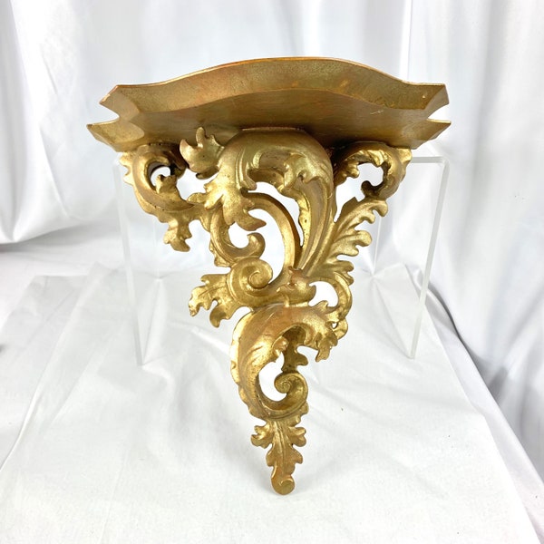 Italian Carved Tole Gilt Gold Florentine Wall Shelf