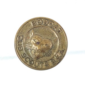 Vintage BSA Cub Scout Badge, Bobcat Pin, Scouting, Boy Scouts of America