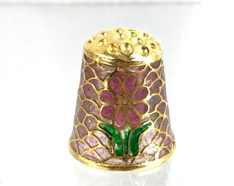 Plique-A-Jour Cloisonne Floral Thimble