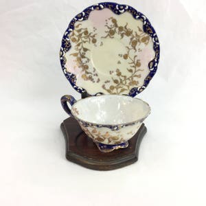 Japanese Moriage Blue and White Vintage Tea Cup