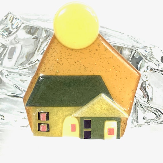 Lucinda Yates Glitter House Pin, Cute Kitschy Travel … Gem