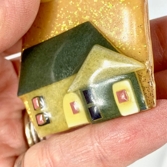 Lucinda Yates Glitter House Pin, Cute Kitschy Travel … Gem