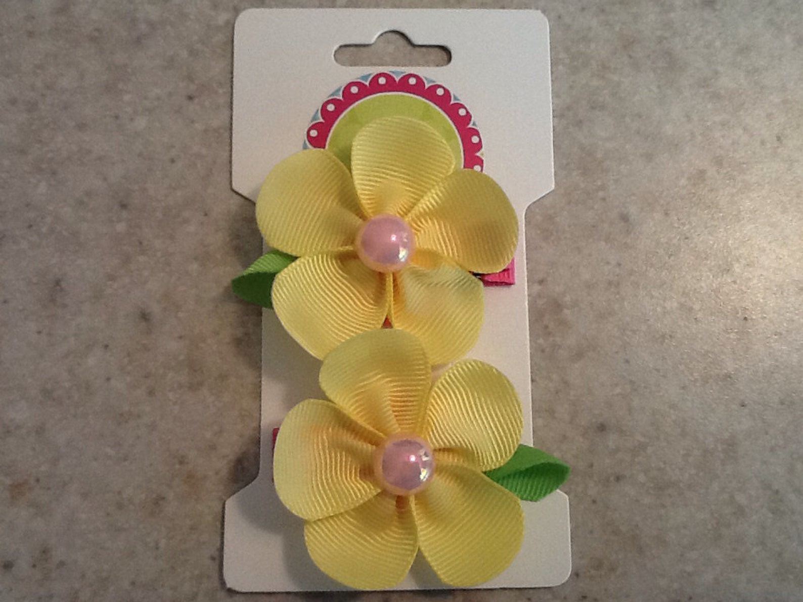 Ribbon Flower Hair Clips Set of 2 Etsy