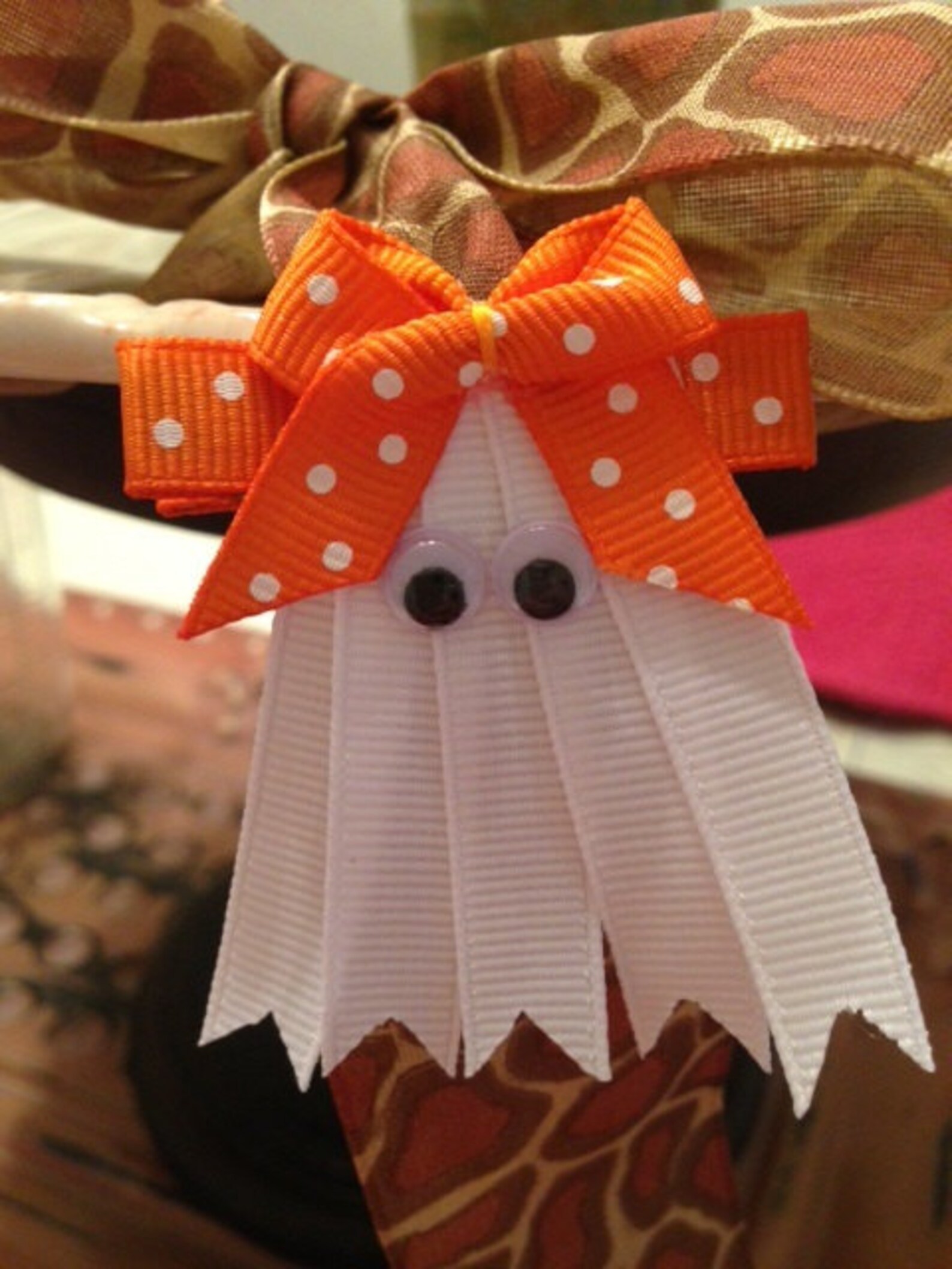 Halloween Friendly Ghost Hair Clip Etsy