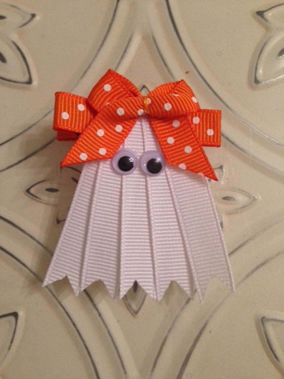 Halloween Friendly Ghost Hair Clip Etsy