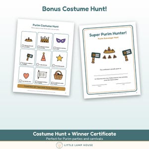 Purim Scavenger Hunt Printable for Kids, Purim Party Game, Hamantaschen Hunt Clues, Jewish Holiday Indoor Game Ages 3-10 PDF image 4