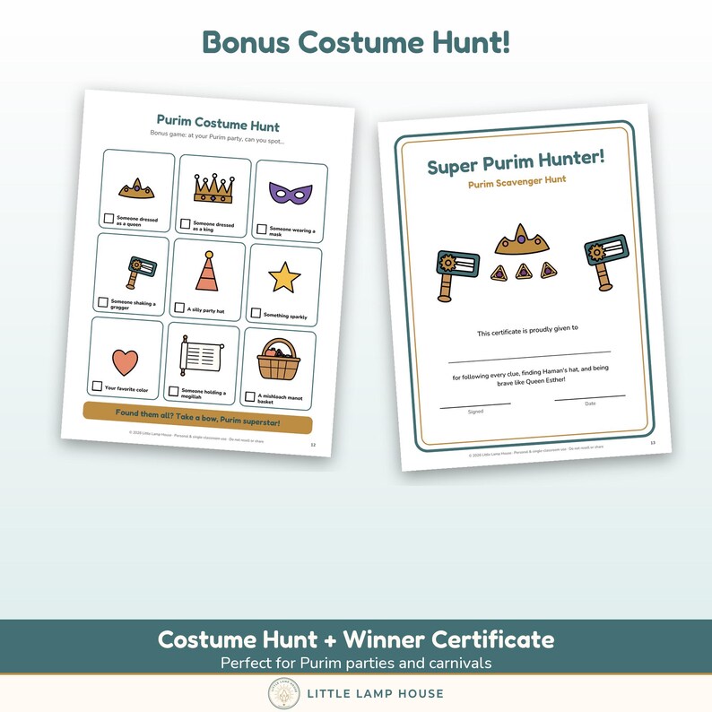 Purim Scavenger Hunt Printable for Kids, Purim Party Game, Hamantaschen Hunt Clues, Jewish Holiday Indoor Game Ages 3-10 PDF image 4