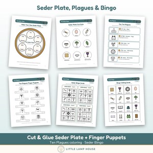 Passover Activity Book for Kids Printable, Seder Placemat, Ten Plagues Coloring, Four Questions, Pesach Games Ages 3-10 PDF image 4
