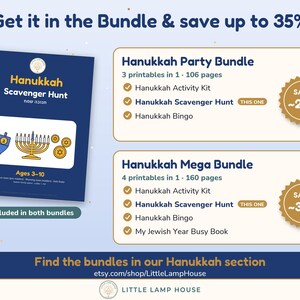 Caça ao Tesouro de Hanukkah para Imprimir para Crianças, Pistas para a Caça ao Tesouro de Hanukkah, Jogo Judaico para Famílias de 3 a 10 Anos (PDF) imagem 6