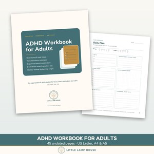 Caderno de exercícios para adultos com TDAH (para imprimir), folhas de exercícios de função executiva, regulação emocional, brainstorming, kit de ferramentas para TDAH (PDF sem data)