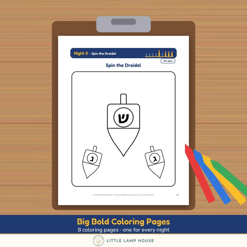 Hanukkah Activity Kit Printable for Kids, 8 Nights Chanukah Games Coloring Mazes, Jewish Family PDF Ages 3-10 image 3