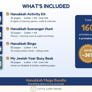 Hanukkah Mega Bundle Printable, Chanukah Activity Kit, Bingo, Scavenger Hunt, Jewish Busy Book, Kids Activities Ages 2-10 PDF image 2