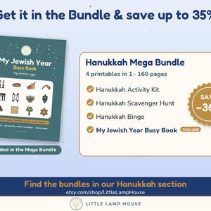 Jewish Busy Book Printable, Toddler Learning Binder, Shabbat and Jewish Holidays, Hebrew Letters, Preschool Activities PDF image 6