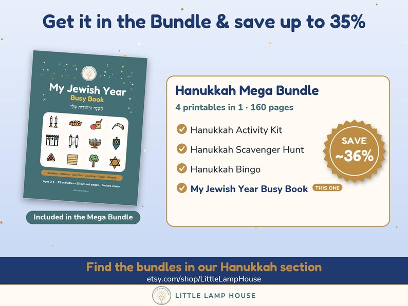 Jewish Busy Book Printable, Toddler Learning Binder, Shabbat and Jewish Holidays, Hebrew Letters, Preschool Activities PDF image 6