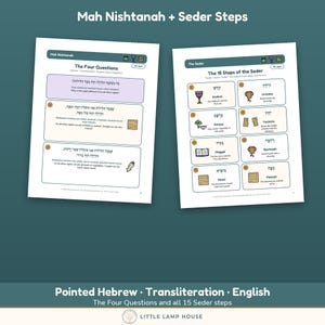 Passover Activity Book for Kids Printable, Seder Placemat, Ten Plagues Coloring, Four Questions, Pesach Games Ages 3-10 PDF image 3