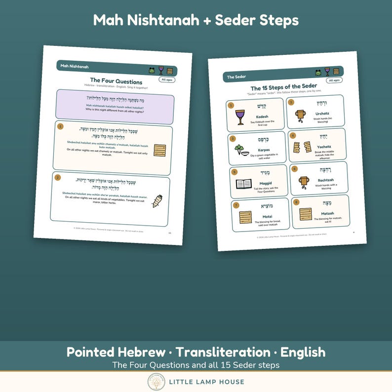 Passover Activity Book for Kids Printable, Seder Placemat, Ten Plagues Coloring, Four Questions, Pesach Games Ages 3-10 PDF image 3