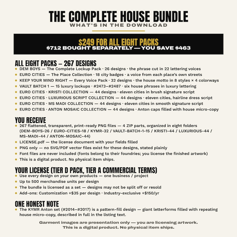 The Complete House Bundle · All 267 Premade Logo Designs · Every Pack In The Shop · Save 463 bild 2