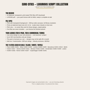 EURO CITIES — Luxurious Script Collection · 44 City Name Logo Designs · 11 Cities × 4 Colorways · Bundle #LUX-44 image 6
